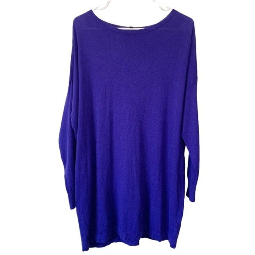Eileen Fisher Purple Long Sleeve Tunic Sweater Dress Size S Women